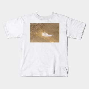 White Feather on Gold Dust Kids T-Shirt
